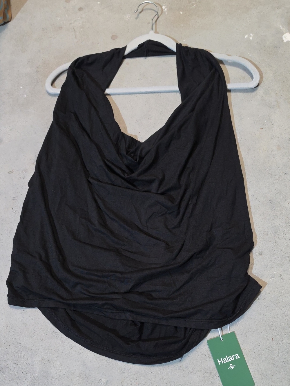 Nwt HALARA Black Draped Tank Top